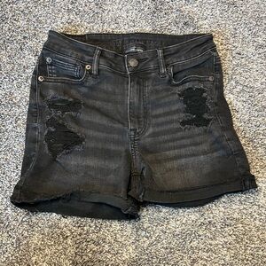 American Eagle Outfitters Charcoal Distressed Jean Shorts